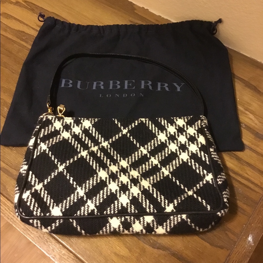 Authentic Burberry fabric houndstooth handbag